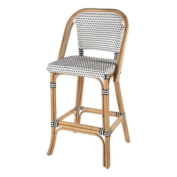 Butler Specialty Company Lila Rattan 28" Seat Height Bar Stool with Back - Black