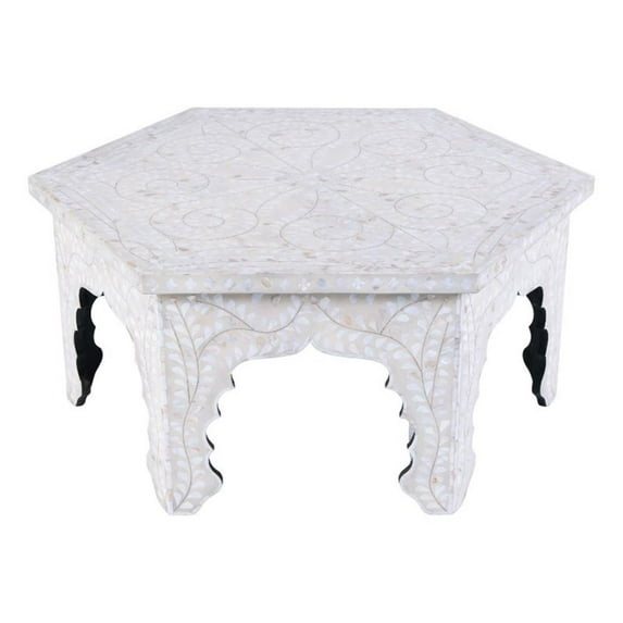 Butler Specialty Company Marjorie Hexagon Wood Coffee Table - White