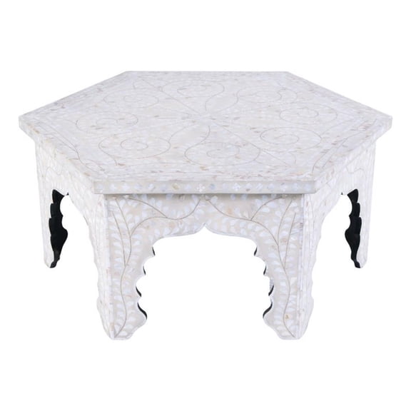 Butler Specialty Company Marjorie Hexagon Wood Coffee Table - White