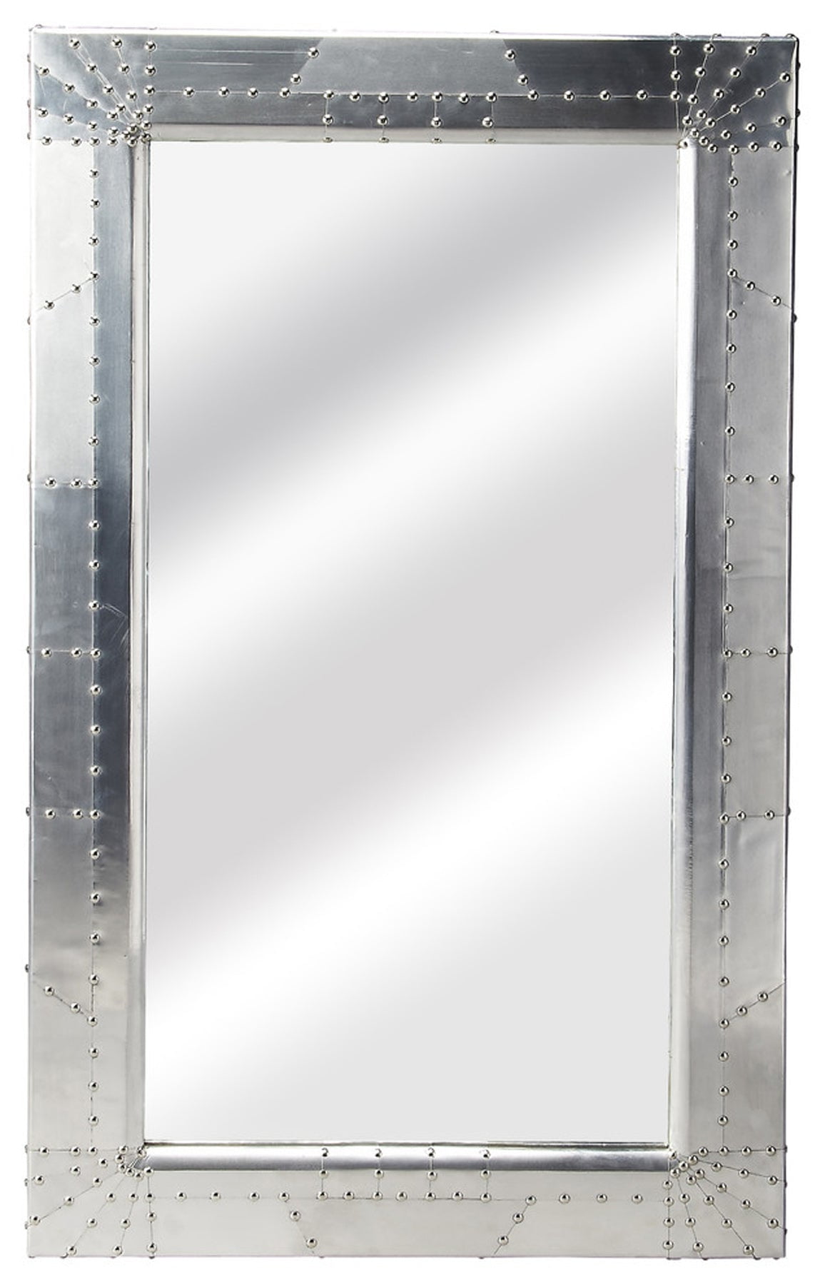 Midway Aviator Rectangular Aluminum Wall Mirror - Silver