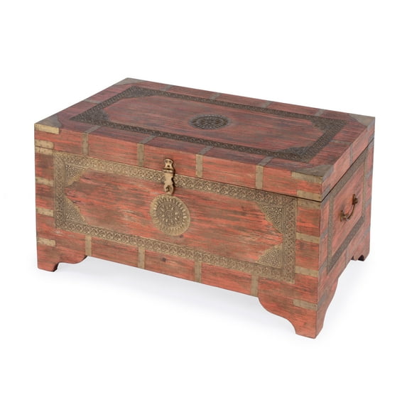 Butler Specialty Company Nador Wood Storage Trunk Coffee Table In Pink