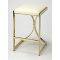 thumbnail image 1 of Butler Specialty Company Natalya 24" Faux Leather Counter Stool - Ivory / Gold, 1 of 4