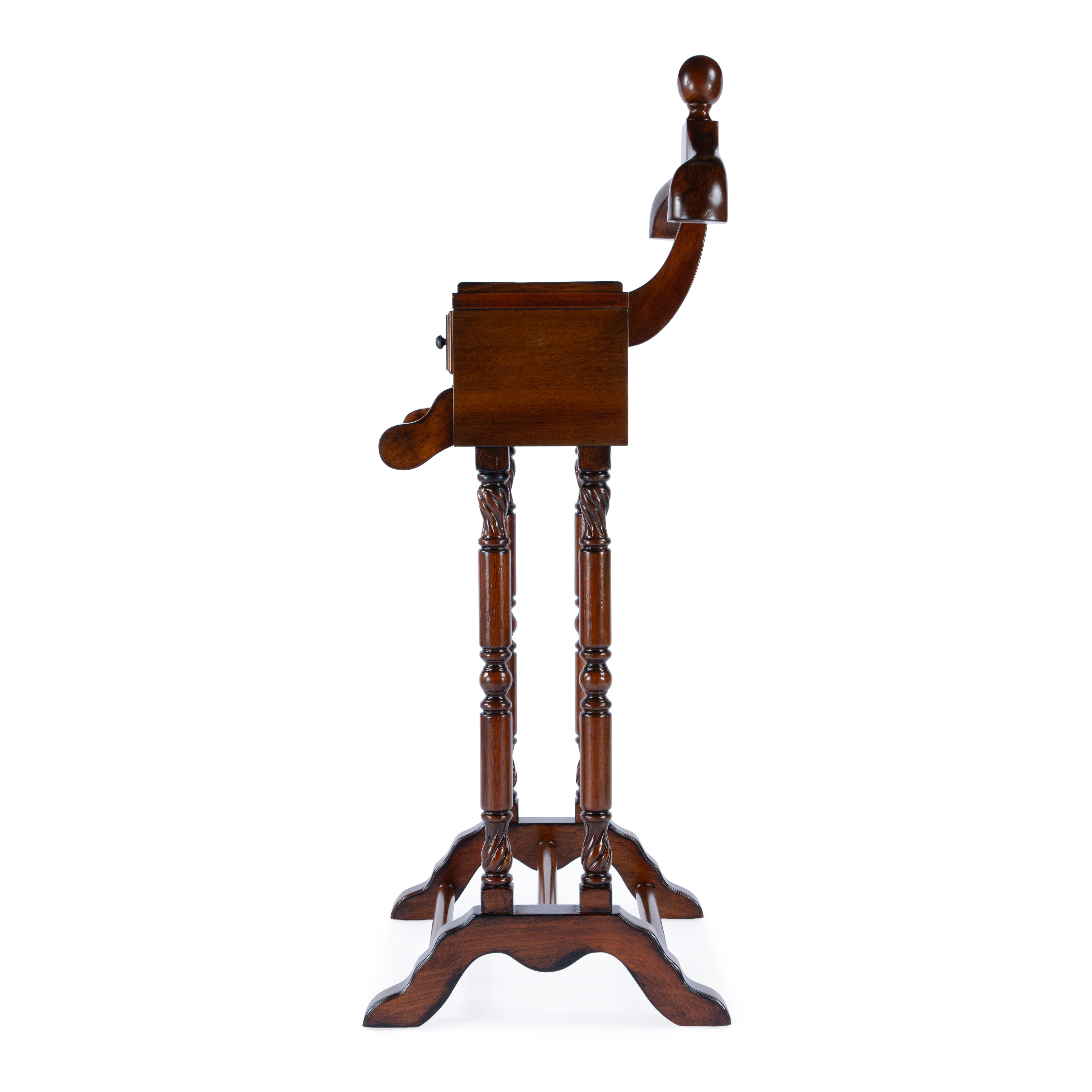 Antique Cherry Wood Valet Stand with Drawers
