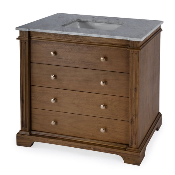 Hanson 36" Single Bathroom Vanity Set in Medium Brown 5570415