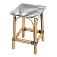 thumbnail image 1 of Butler Specialty Company Riviera Square 24"H  Rattan Counter Stool - White/Black, 1 of 6