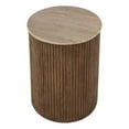 thumbnail image 1 of Butler Specialty Company Ruby 15" Round Travertine and Fluted Wood Side Table, 1 of 6