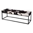 thumbnail image 1 of Butler Specialty Company Stinson 54"W Leather-Iron Accent Bench - Black & White, 1 of 6