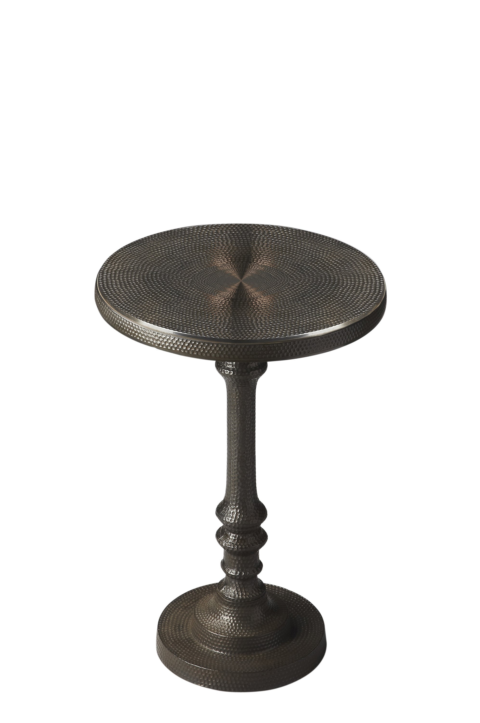 Tanya Dark Bronze Round Metal Pedestal Side Table