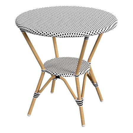 Butler Specialty Company Tobias Outdoor Rattan Bistro Table - Black And White