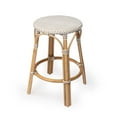 thumbnail image 1 of Butler Specialty Company Tobias Rattan Round 24" Counter Stool - White And Tan, 1 of 8