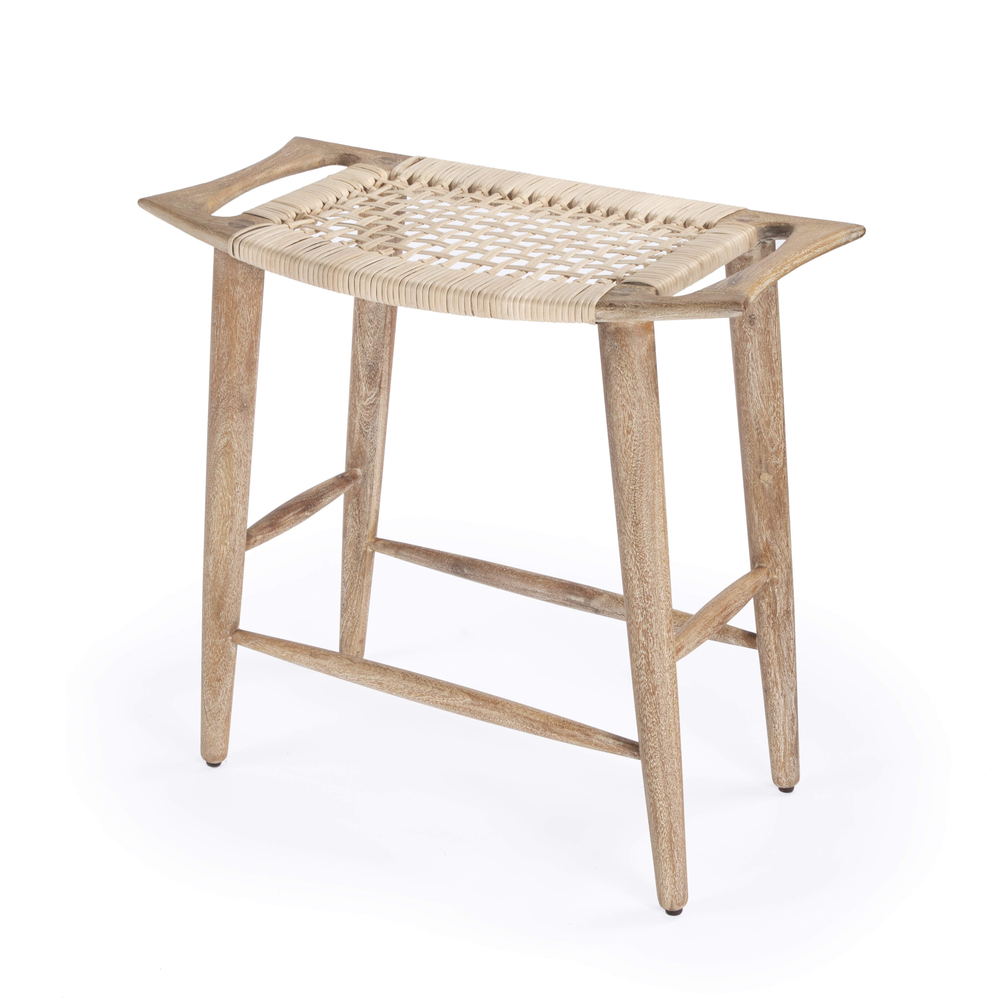 Tristan Natural Mango Wood and Rattan Counter Stool