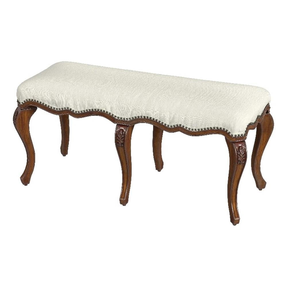 Michelline Light Cherry and Cream Upholstered Bench