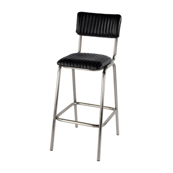 Butler Specialty Company Waylon 31"H Seat Leather and Iron Bar Stool - Black