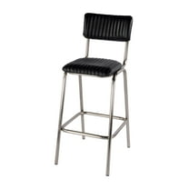 Butler Specialty Company Waylon 31"H Seat Leather and Iron Bar Stool - Black