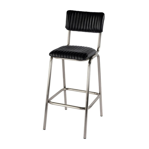 Butler Specialty Company Waylon 31"H Seat Leather and Iron Bar Stool - Black