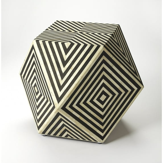 Black Bone Inlay - Multi-Color - Square - Bone inlay, MDF - BUTLER BONE INLAY ZANZIBAR BUNCHING TABLE