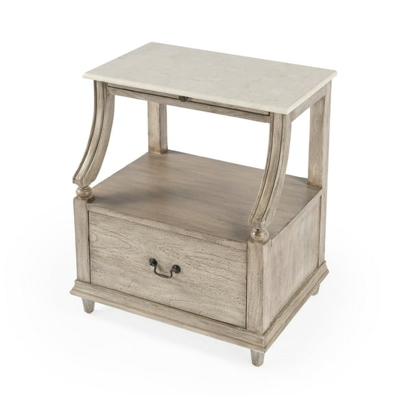 Butler Specialty Danielle Marble Nightstand In Gray