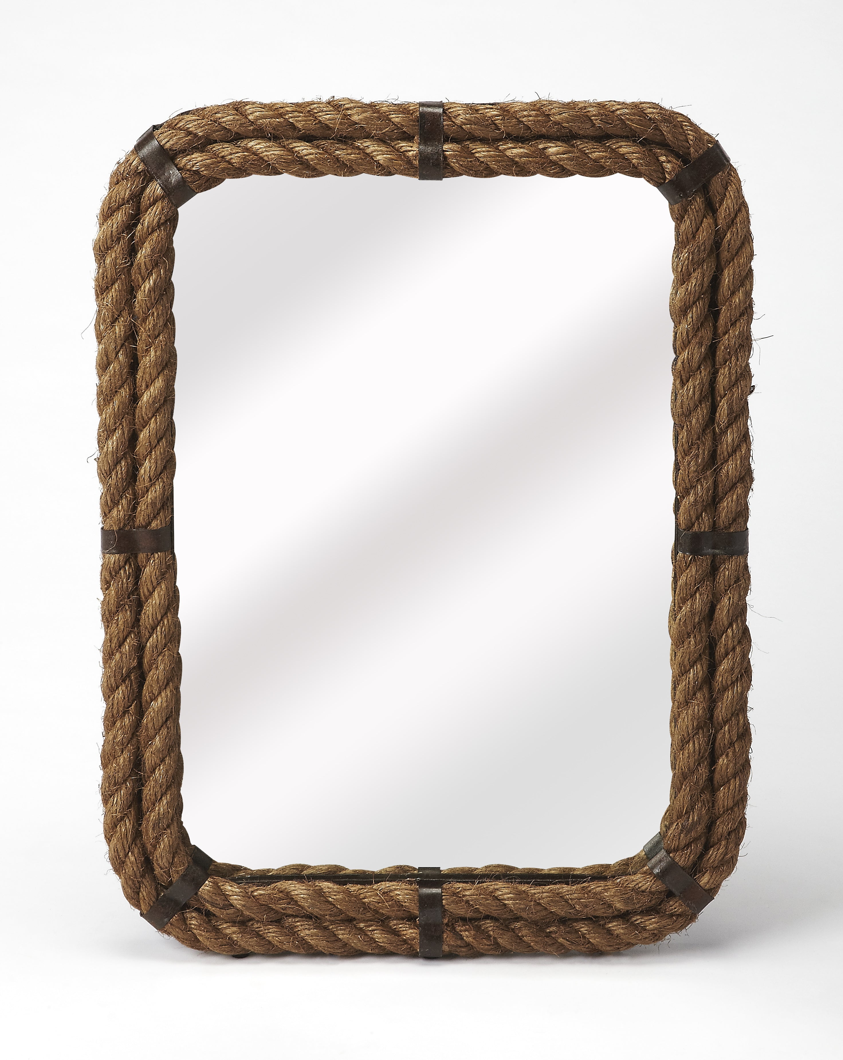 Darby Rectangular Rope and Iron Wall Mirror