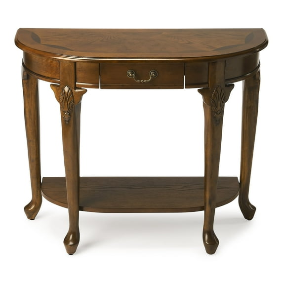 Butler Specialty Demilune Console Table In Vintage Oak
