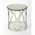 thumbnail image 1 of Butler Specialty Desiree 18" Round Antique Mirror and Metal End Table - Silver, 1 of 6
