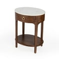 thumbnail image 1 of Butler Specialty Ellen 18.25"W Oval Marble & Wood Nightstand - Brown, 1 of 9