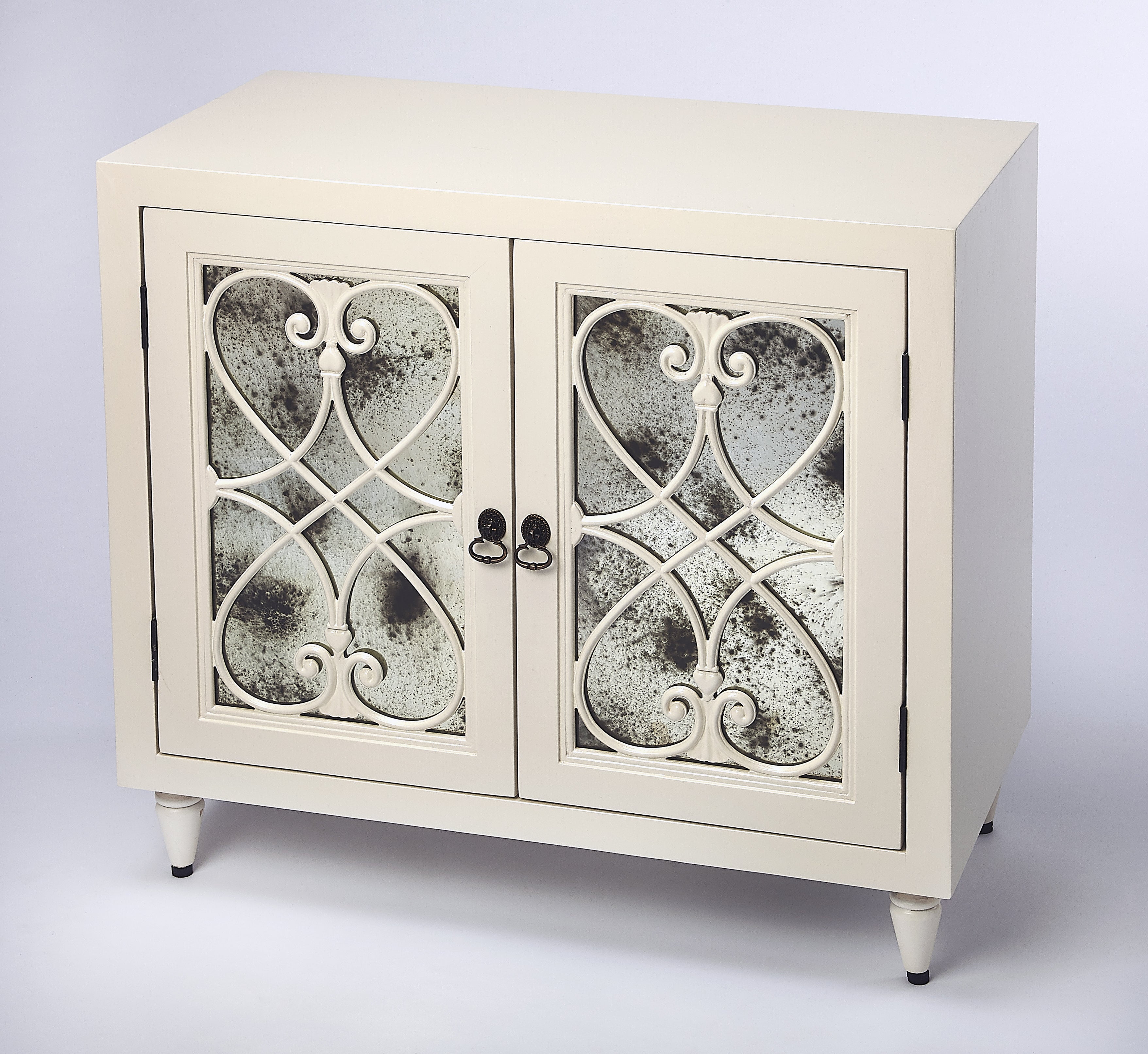 Finney White 137" Mindi Wood Mirrored Accent Chest