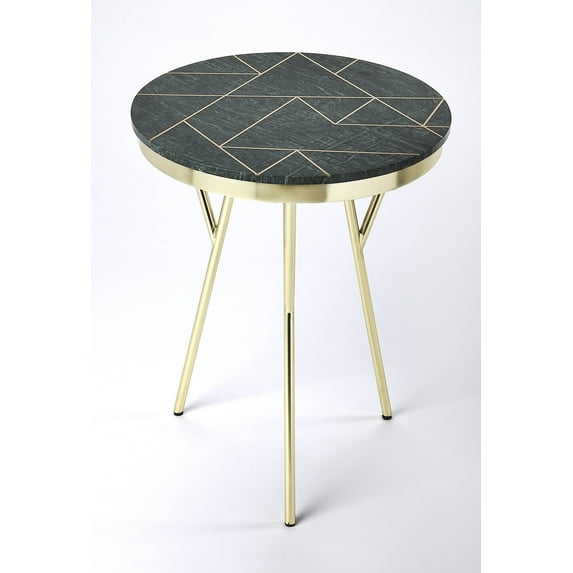 Butler Specialty Haven Marble And Brass Accent Table In Green