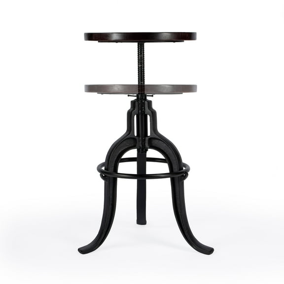 Butler Specialty Industrial Chic Adjustable Bar Stool In Dark Brown