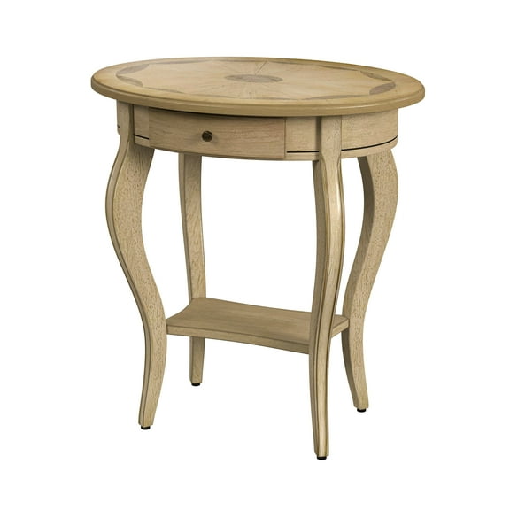 Butler Specialty Jeanette Oval Antique Beige Wood Accent Table