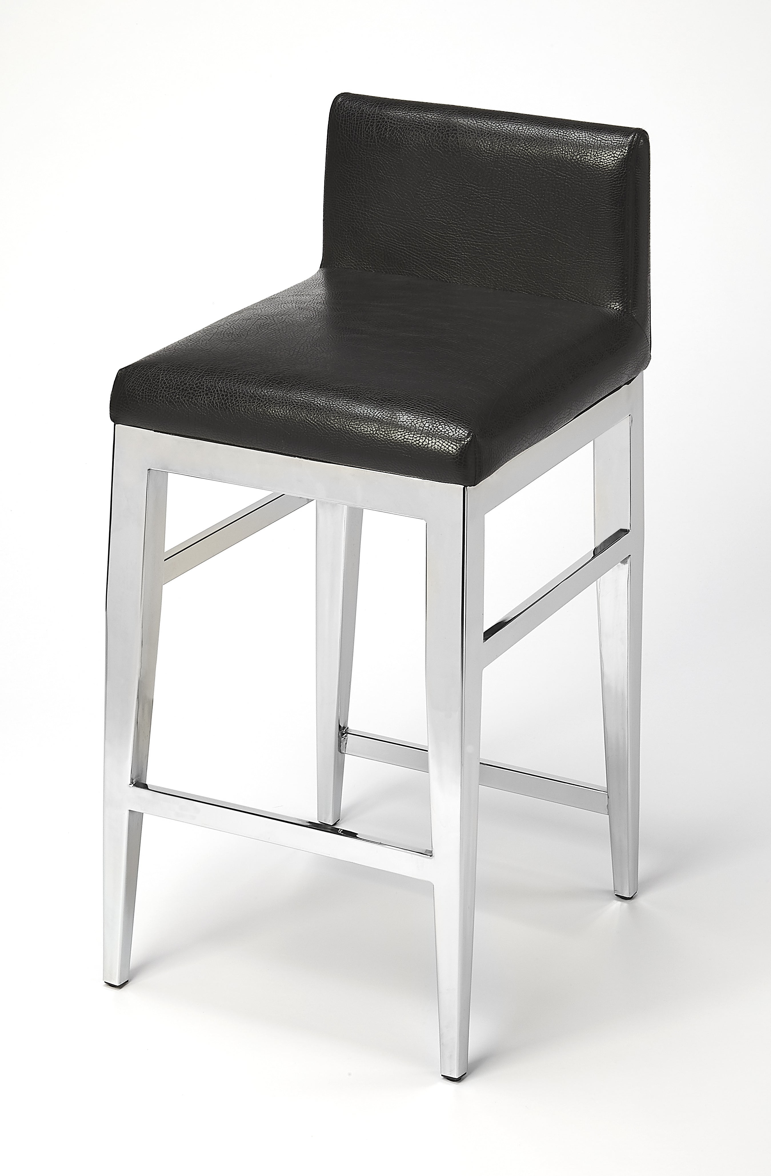 Butler Specialty Kelsey 25 in. Stainless Steel Faux Leather Counter Stool
