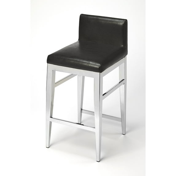 Butler Specialty Kelsey 25 in. Stainless Steel Faux Leather Counter Stool