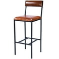 thumbnail image 1 of Butler Specialty Lazarus Leather & Metal Bar Stool In Brown, 1 of 9