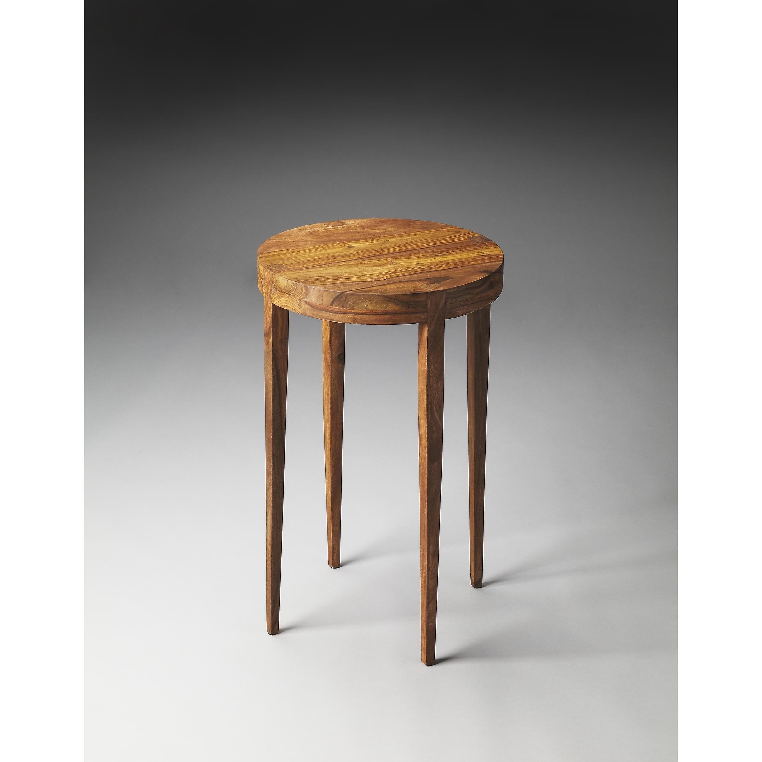 Blaise 14" Round Warm Brown Solid Wood Accent Table