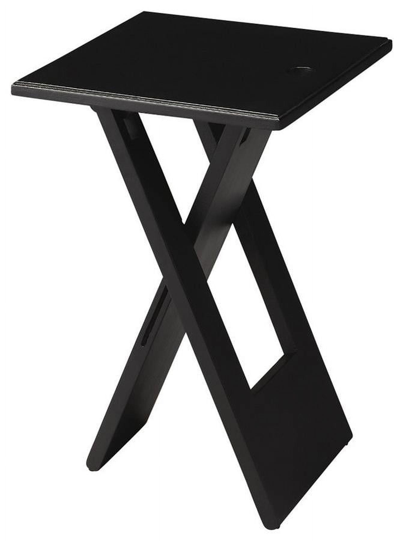 Black Mango Wood Folding Side Table