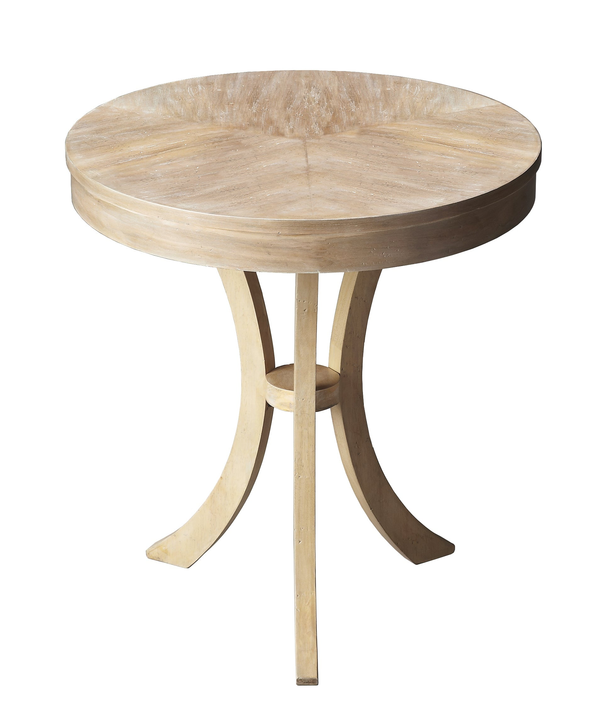 Sleek Bending Legs 24" Round Driftwood Side Table