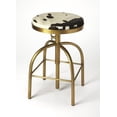 thumbnail image 1 of Butler Specialty Metal Bar Stool Chair in Gold - Rotating Round Seat & Footrest, 1 of 5
