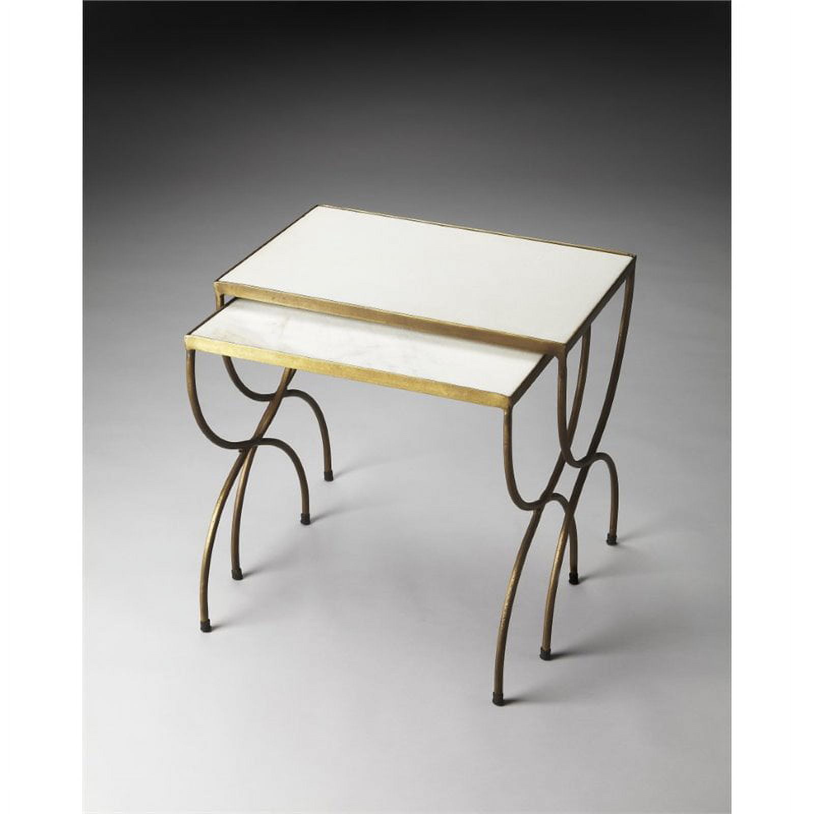 Bacchus Rectangular Marble and Iron Nesting Tables