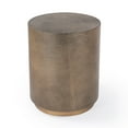 thumbnail image 1 of Butler Specialty Modern Olenka Round Leather Accent Table In Gold, 1 of 6