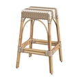 thumbnail image 1 of Butler Specialty Rattan Bar Stool Chair in Beige With Square Seat & Footrest, 1 of 6