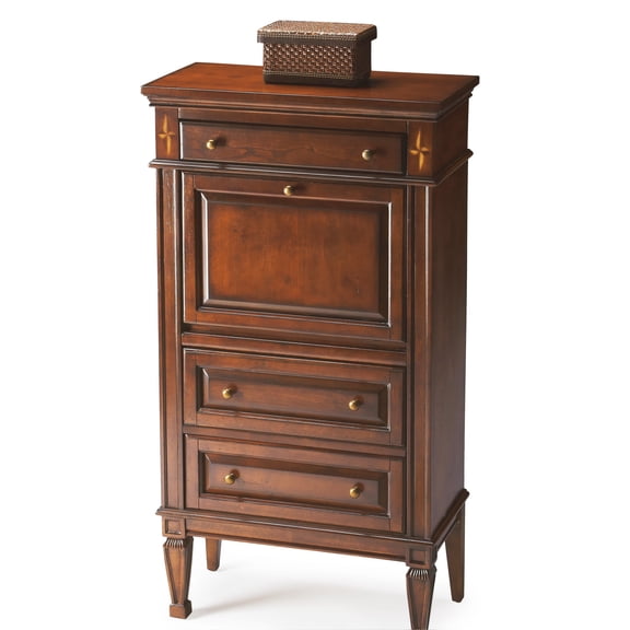 Plantation Cherry - Dark Brown - - Wood Solids, Wood Products, Cherry, Walnut and Maple Veneers - BUTLER WORDSWORTH PLANTATION CHERRY SECRETARY
