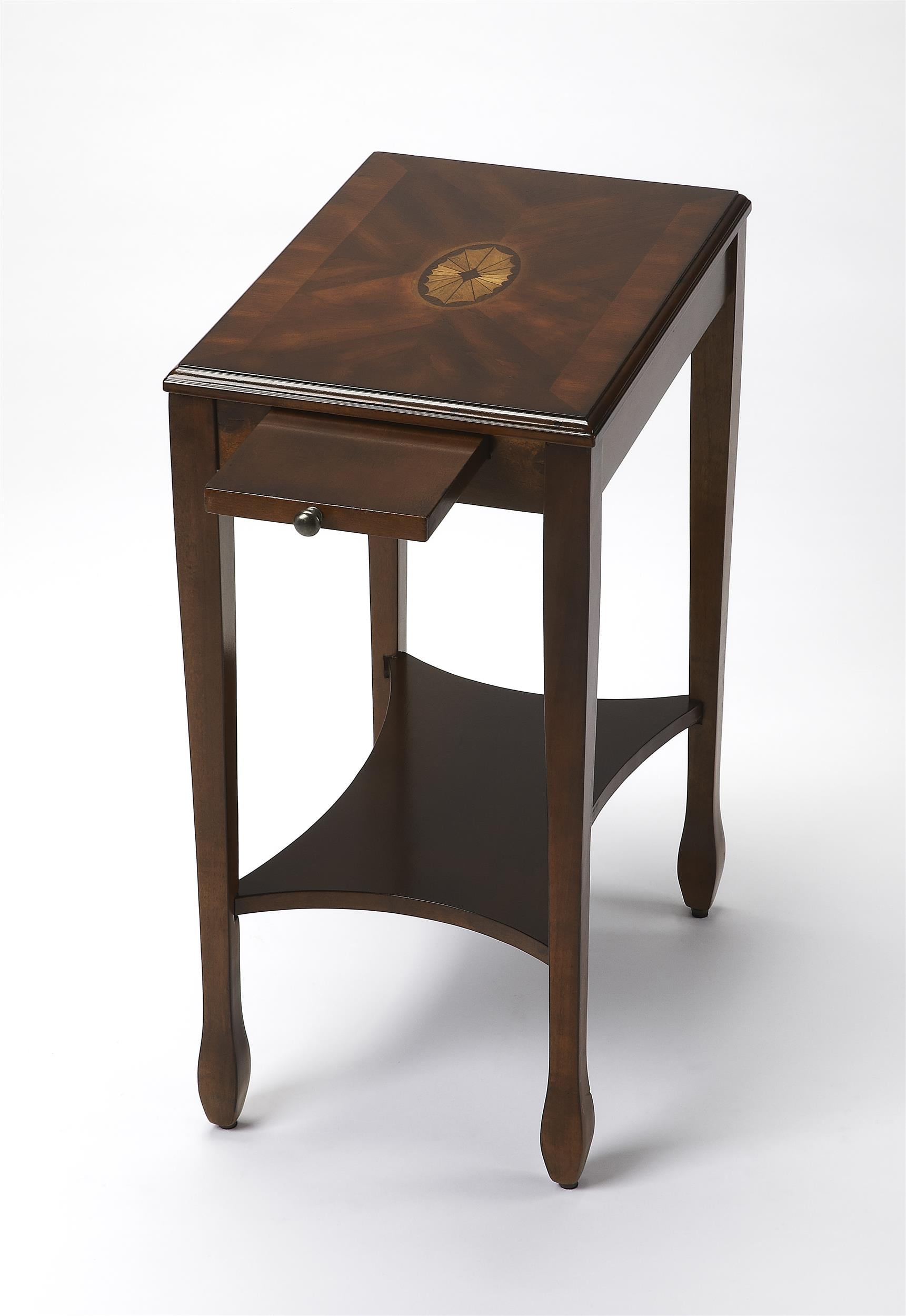 Plantation Cherry Rectangular Side Table with Storage Drawer