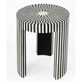 thumbnail image 1 of Butler Specialty Transitional Rimma Bone Inlay Side Table In Black And White, 1 of 18