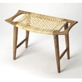 thumbnail image 1 of Butler Specialty Tristan Wood And Rattan Stool In Natural, 1 of 4