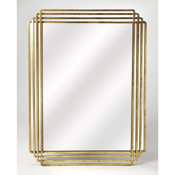 Butler Uptown Home Decorative Contemporary Design Gold Rectangular Wall Mirror