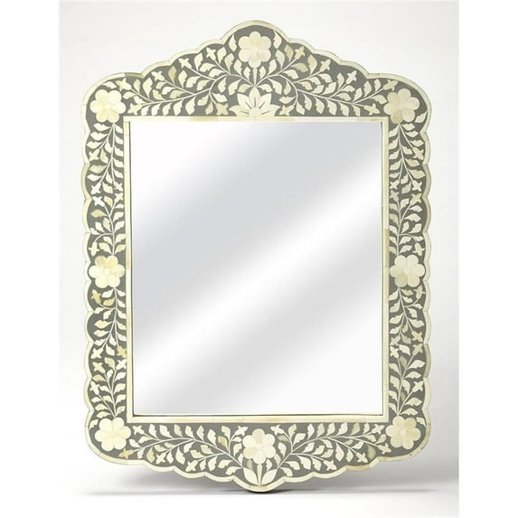 Butler Specialty Vivienne Bone Inlay Wall Mirror In Gray