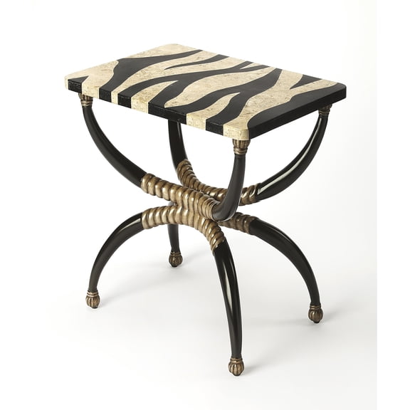Butler Specialty Zebra Stripe Top Accent Table In Heritage