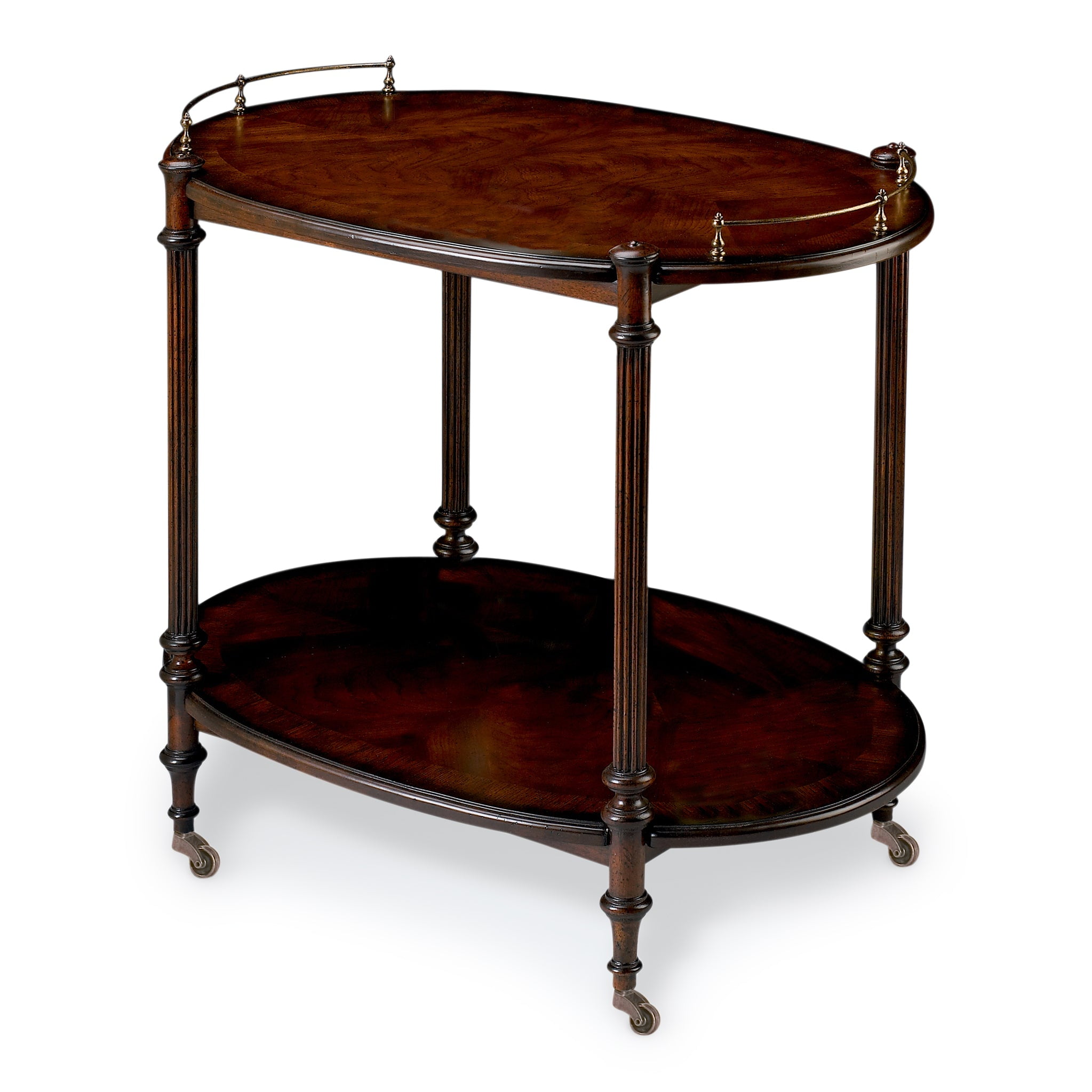 Cherry Wood Dual Level Tea Server with Storage