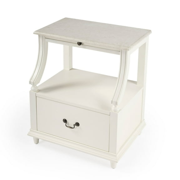 Butler Specialty Danielle Marble Nightstand In White