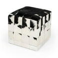 thumbnail image 1 of Victorian Hair On Hide Black And White Ottoman, 1 of 11