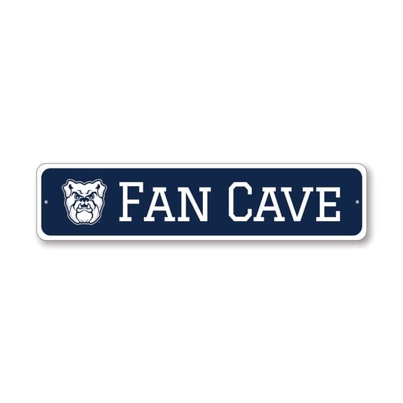 Butler University Bulldogs Fan Cave Aluminum Metal Decor Sign - 4x18 inches